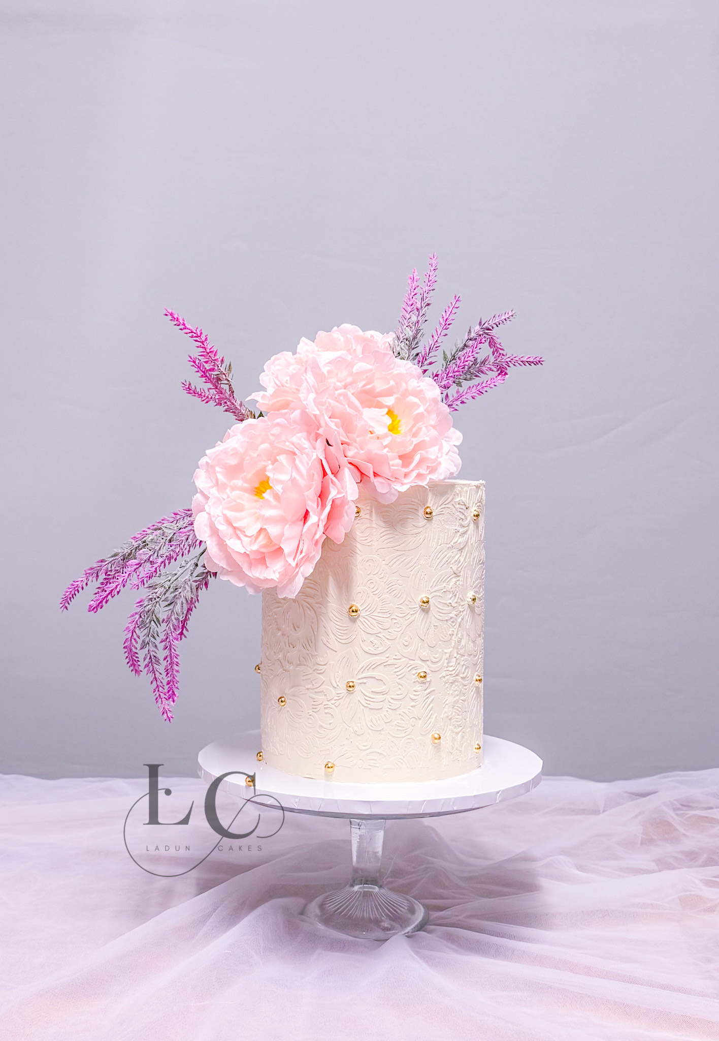 Ivory fondant celebration cake